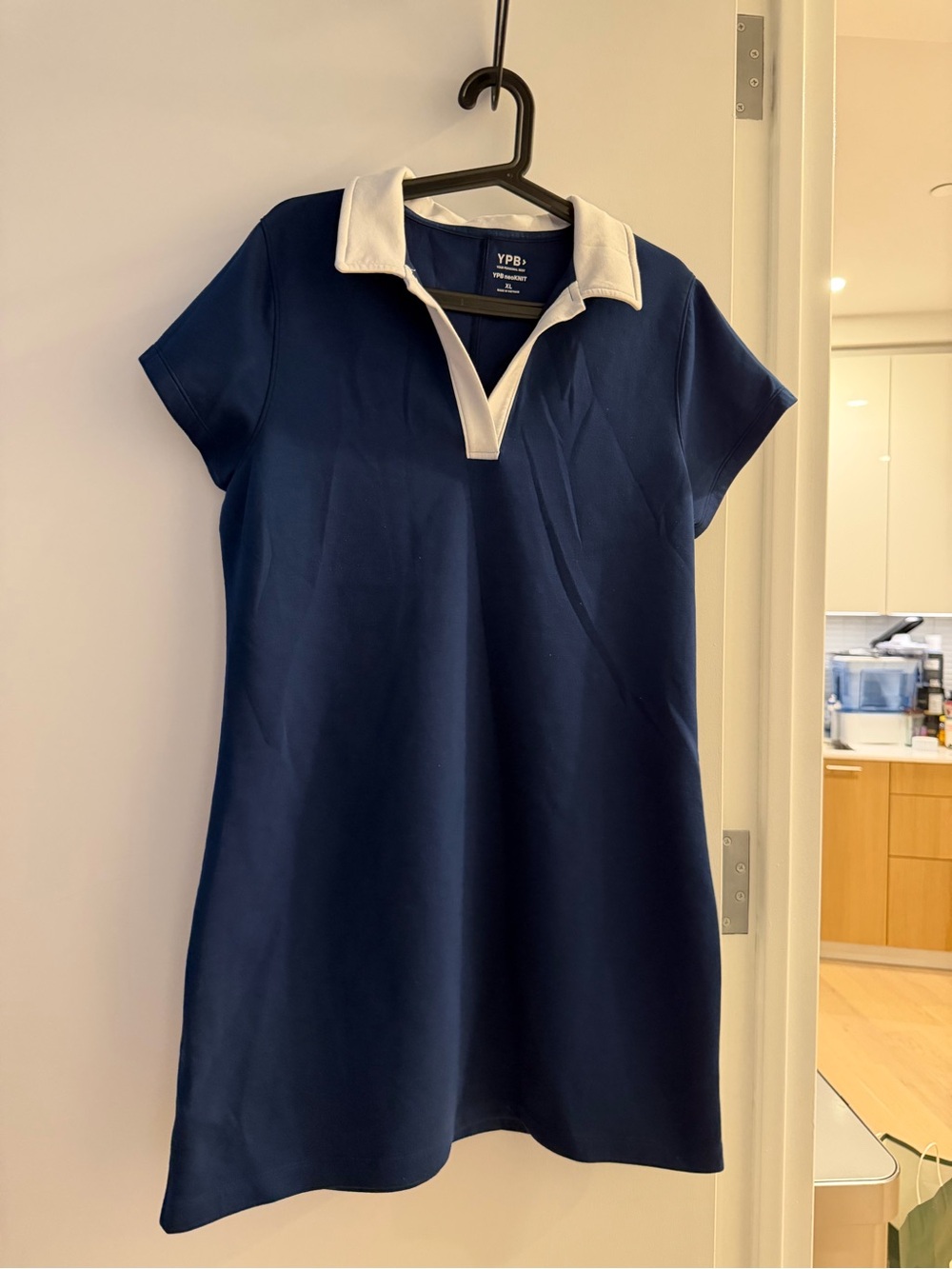 YPB Navy Polo Dress with White Trim